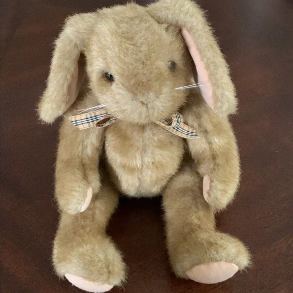 Vintage 1990 Tan 15" Bunny Rabbit Articulated Limbs Stuffed Animal EC